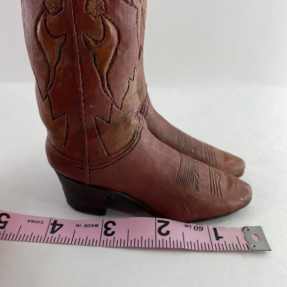 Mini Glass Ceramic Cowboy Boot Pen Holder Western Cowboy Decor - Picture 3 of 14